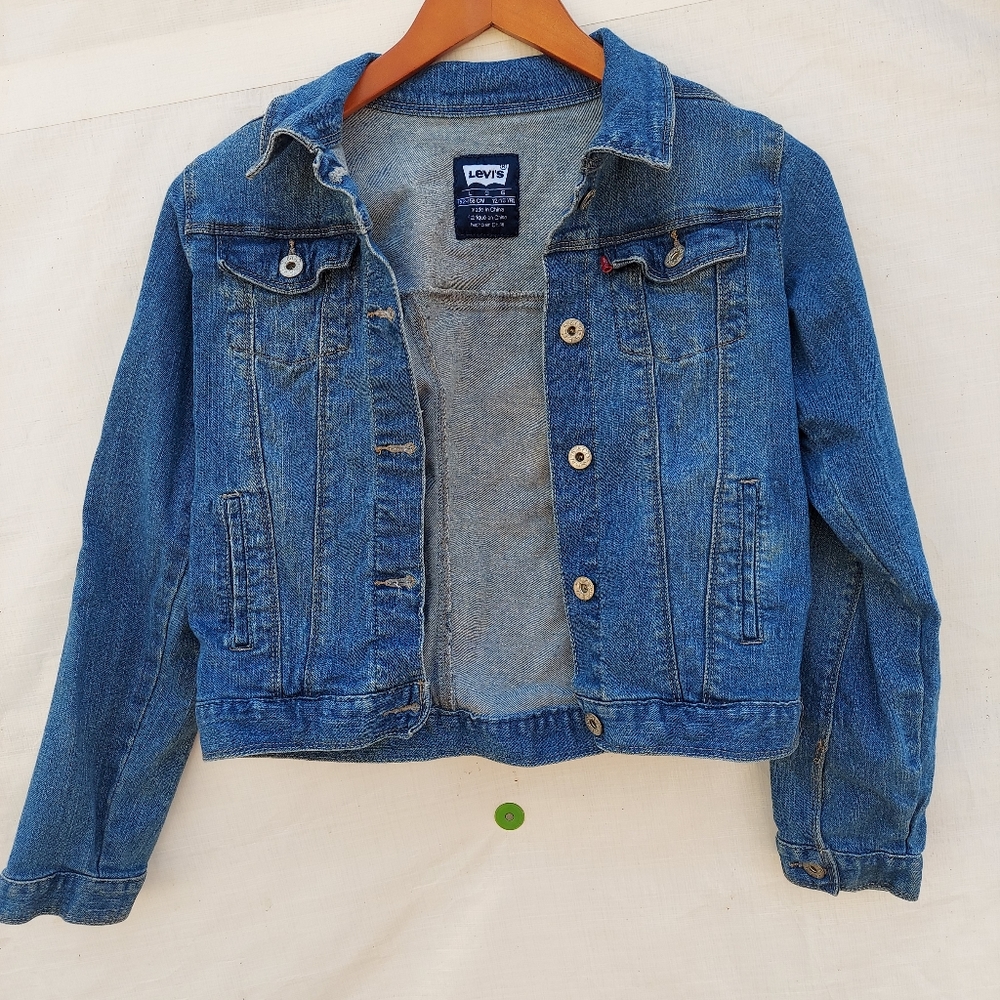 Levi's Blue Button Up Jean Jacket Girls Size L